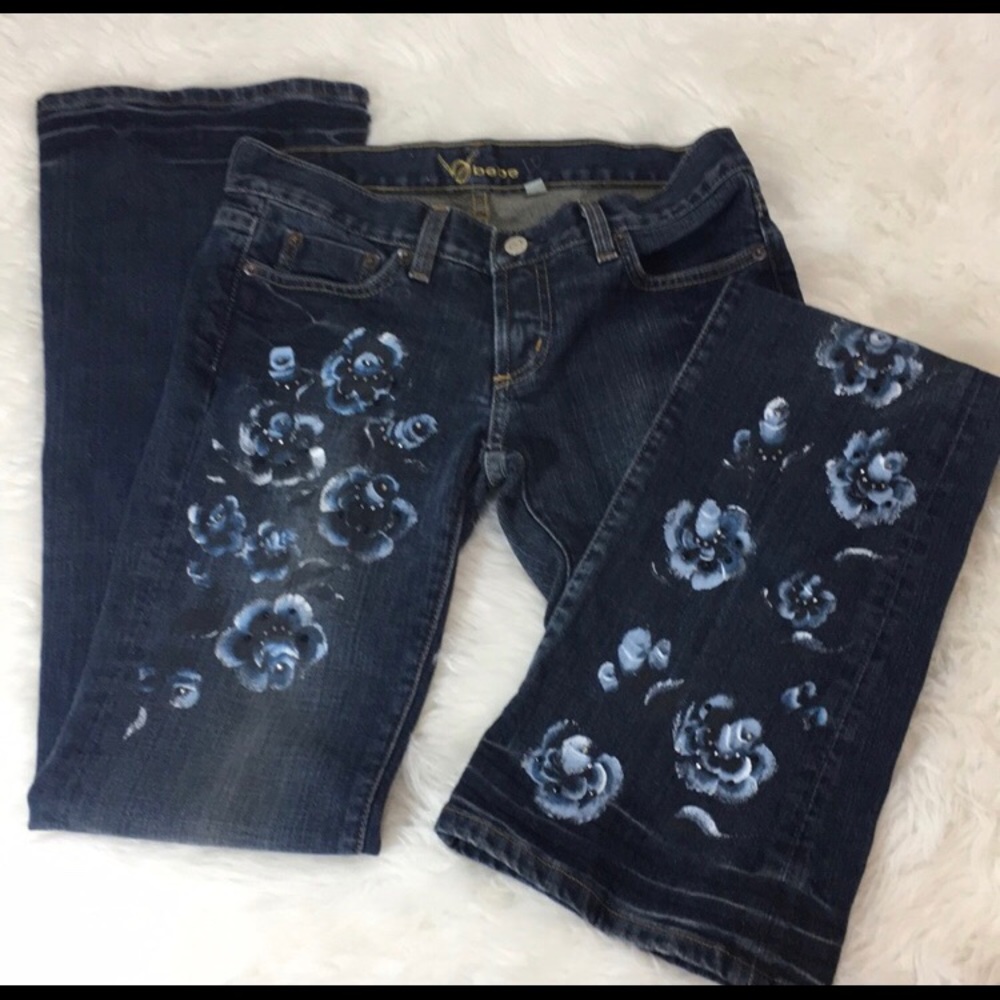 Bebe Hand Painted Jeans